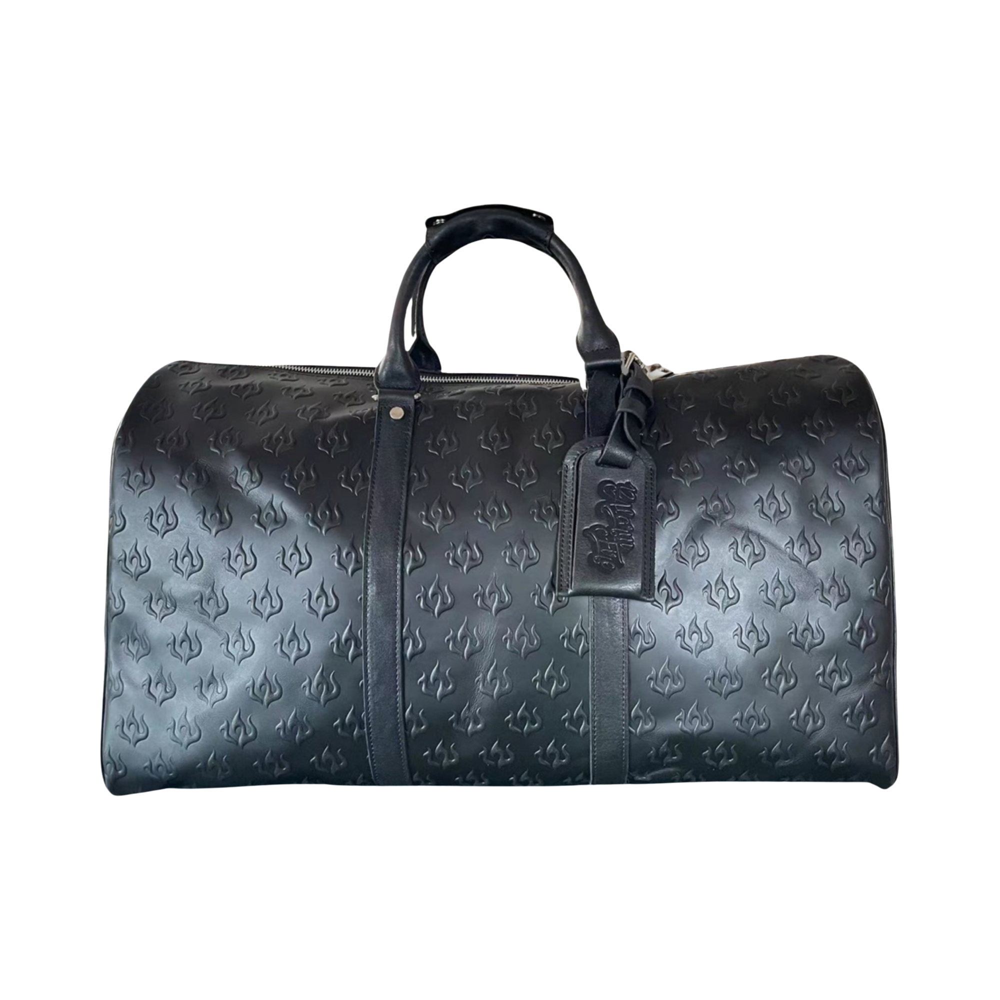 Embossed Motif Calfskin Duffle